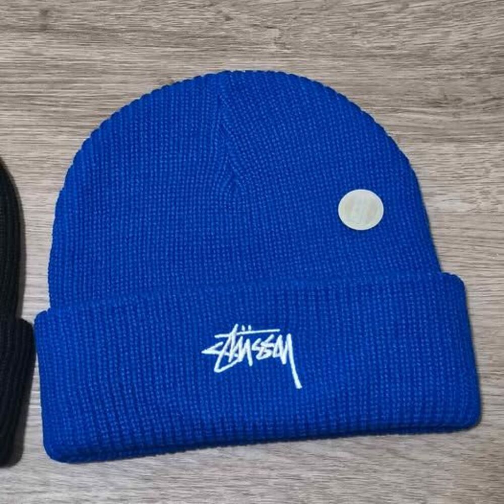 Stüssy Blue Knit Beanie Hat Unisex One Size Streetwear Winter Cap